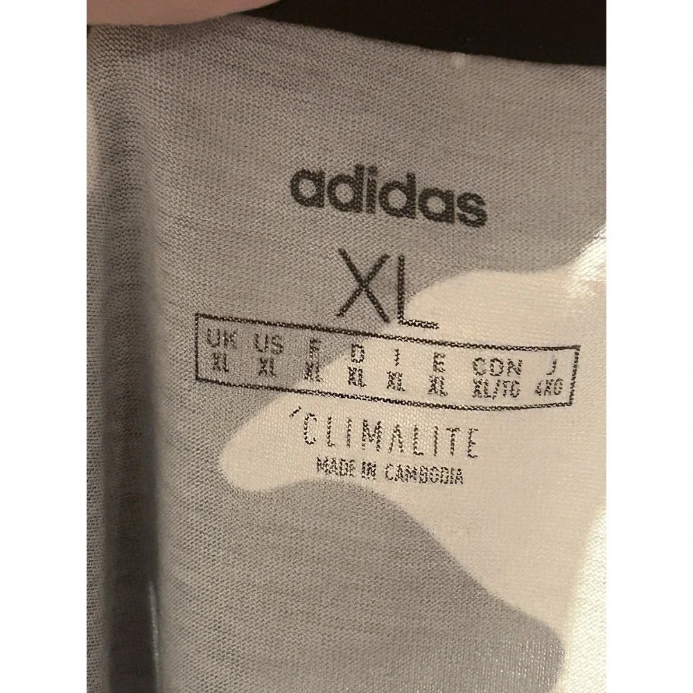 Adidas Climalite Shirt Men's Sz XL Black/White/Gray Camo Short Sleeve Crew Neck